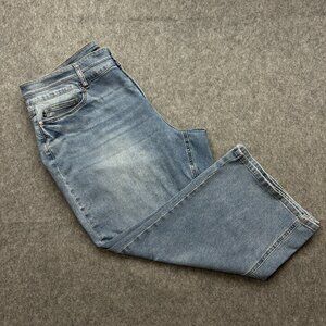 Judy Blue Wide Crop Jeans Women's Size 22W High Waist Medium Wash Denim